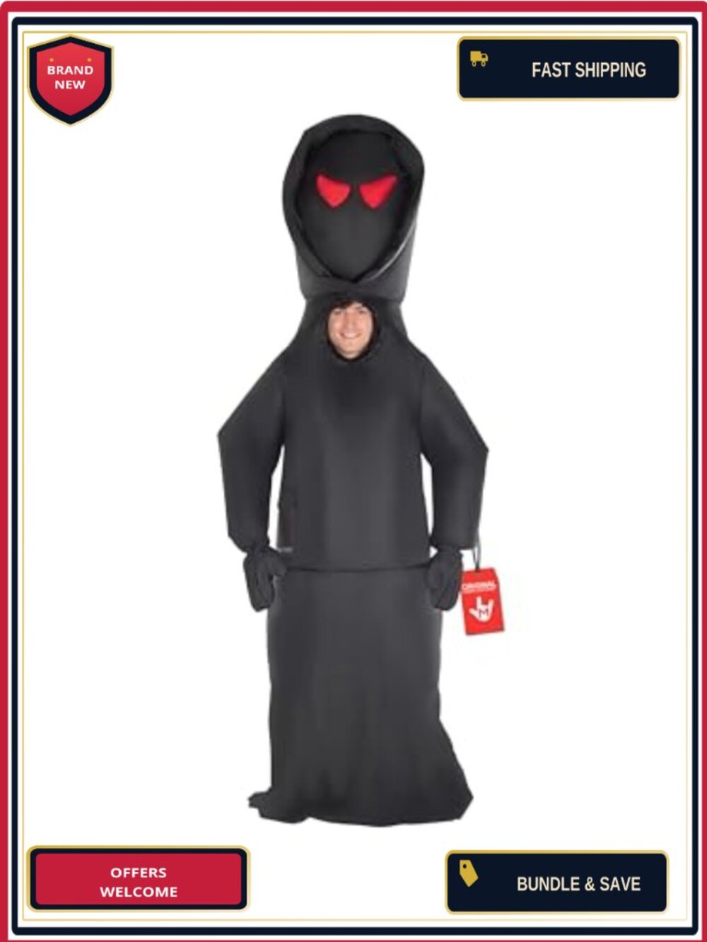Giant Death Inflatable Halloween Costume Adult Fan Pack Included